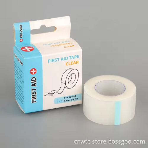 Real Factory Transparent PE Tape: Hypoallergenic Clear Adhesive Plastic Tape, Available in 2.5cm x 5m and Sizes of 1inch & 2inch